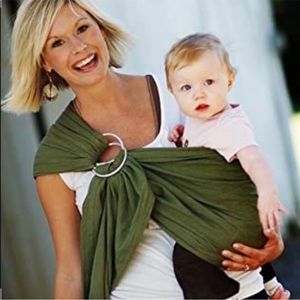 Maya Wrap Ring Sling Baby Carrier in Olive Green